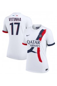 Paris Saint-Germain Vitinha #17 Fotballdrakt Borte Klær Dame 2024-25 Korte ermer